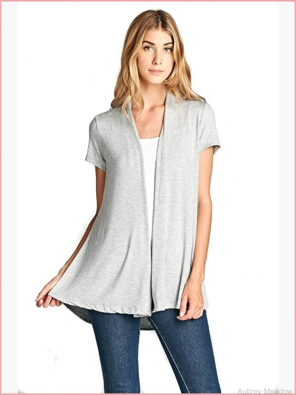 Extra Soft Viscose Bamboo Open Front Lightweight Short Sleeve Cardigan